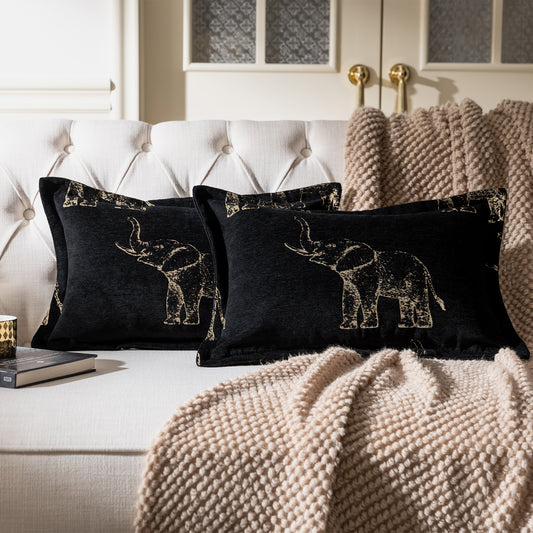 1-Piece Vintage Elephant 13"x20" Lumbar Pillow Cover