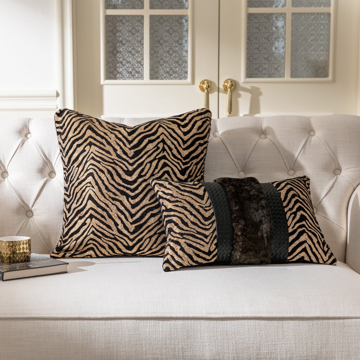 Stylish Zebra 20" Square Jacquard Pillow Cover