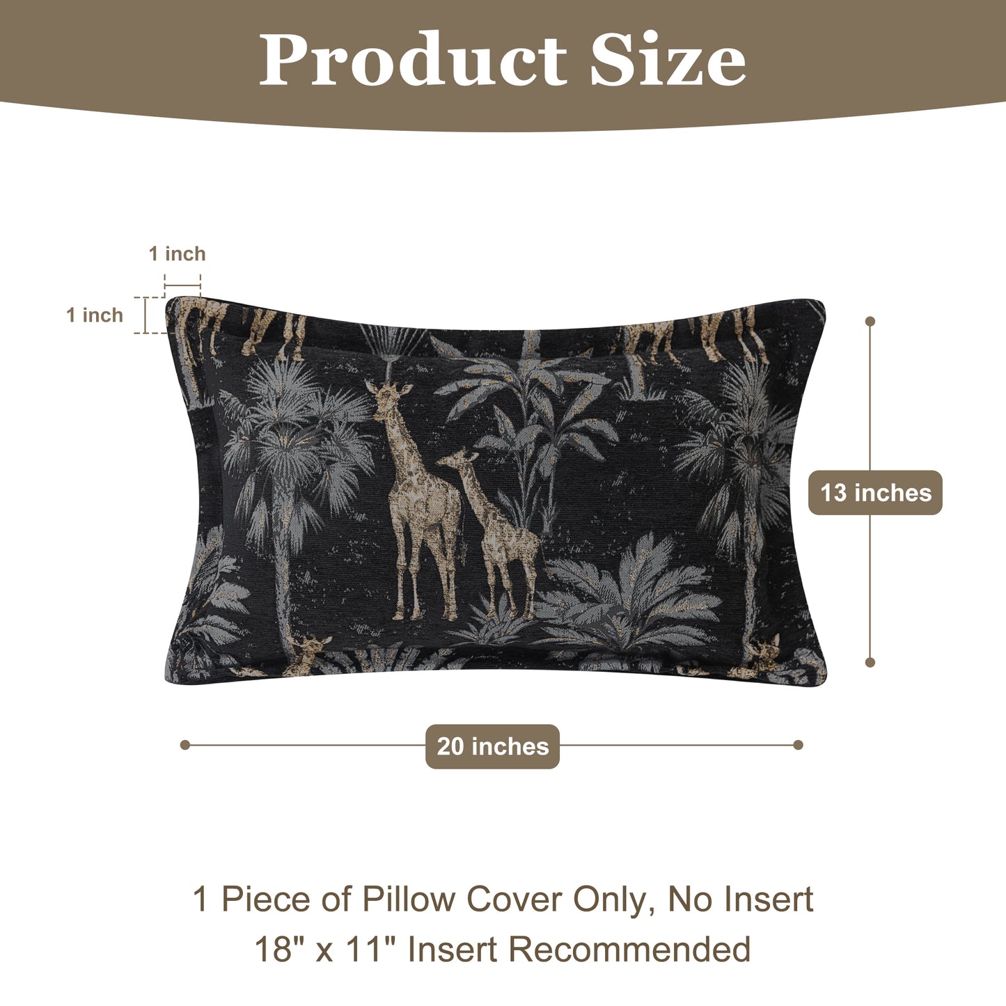 Giraffe Palm Tree 13"x20" Lumbar Pillow Cover