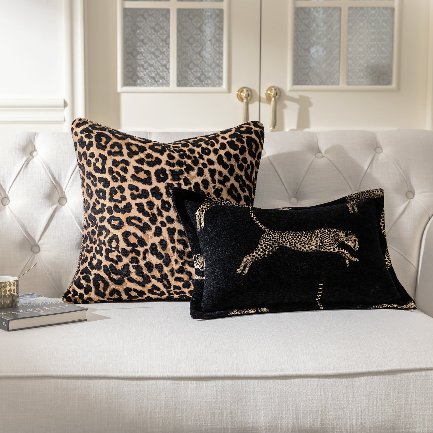 Stylish Leopard Print 20" Square Jacquard Pillow Cover 1-Piece