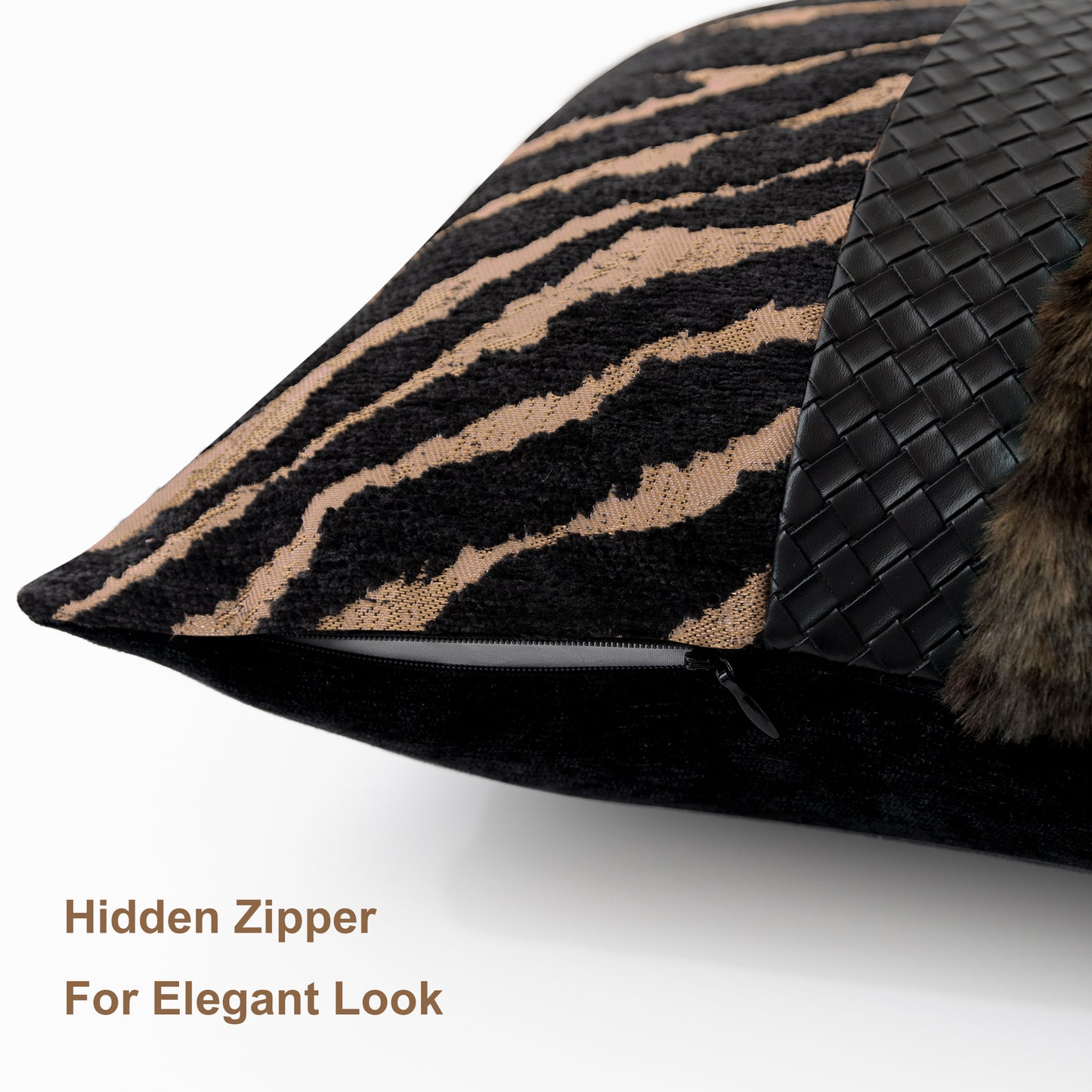 Tiger Print  13"x20" Patchwork Lumbar Pillow Cover