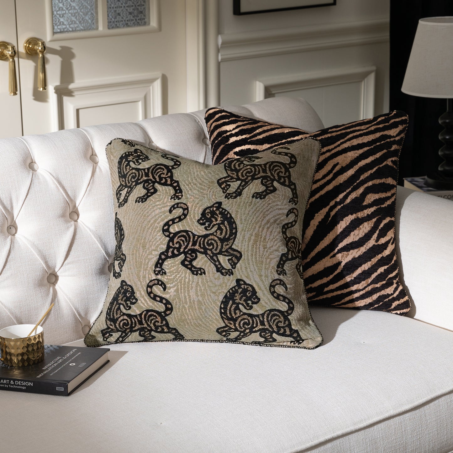 Vintage Kirin 20" Square Jacquard Pillow Cover 1-Piece