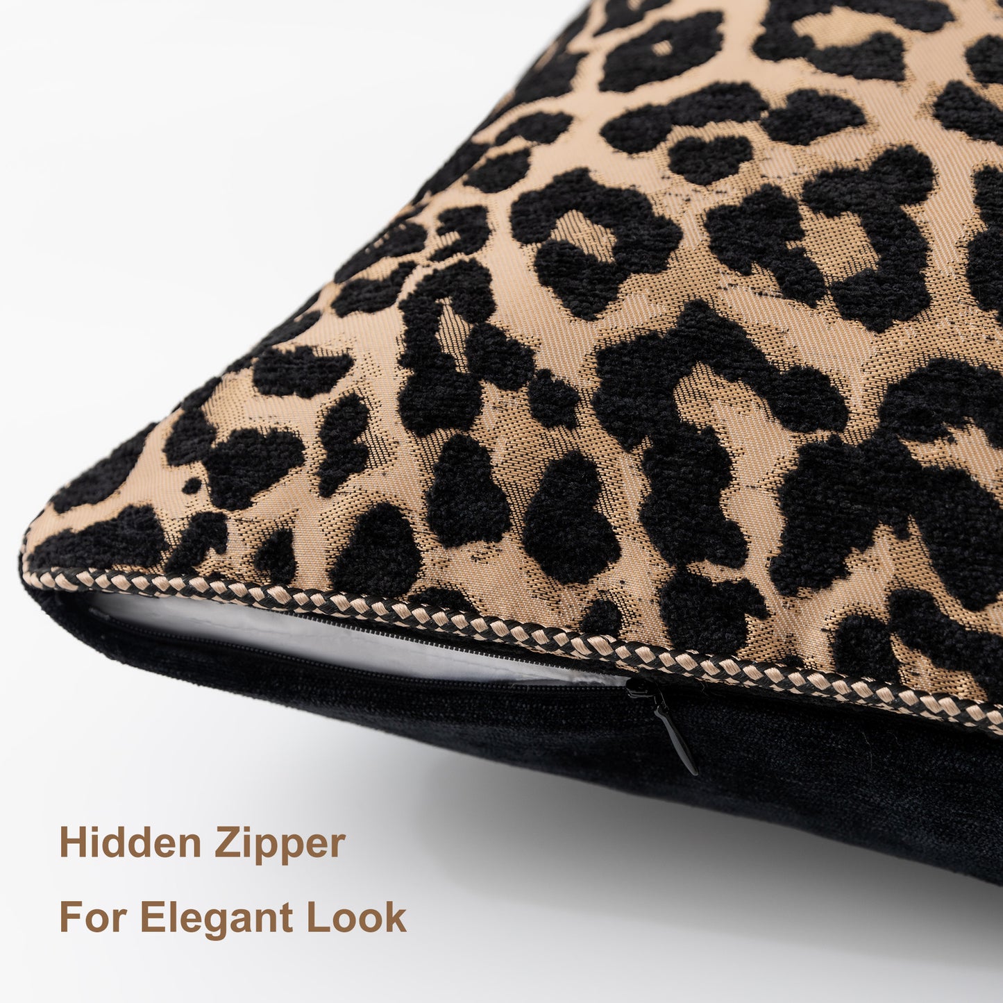 Stylish Leopard Print 20" Square Jacquard Pillow Cover 1-Piece