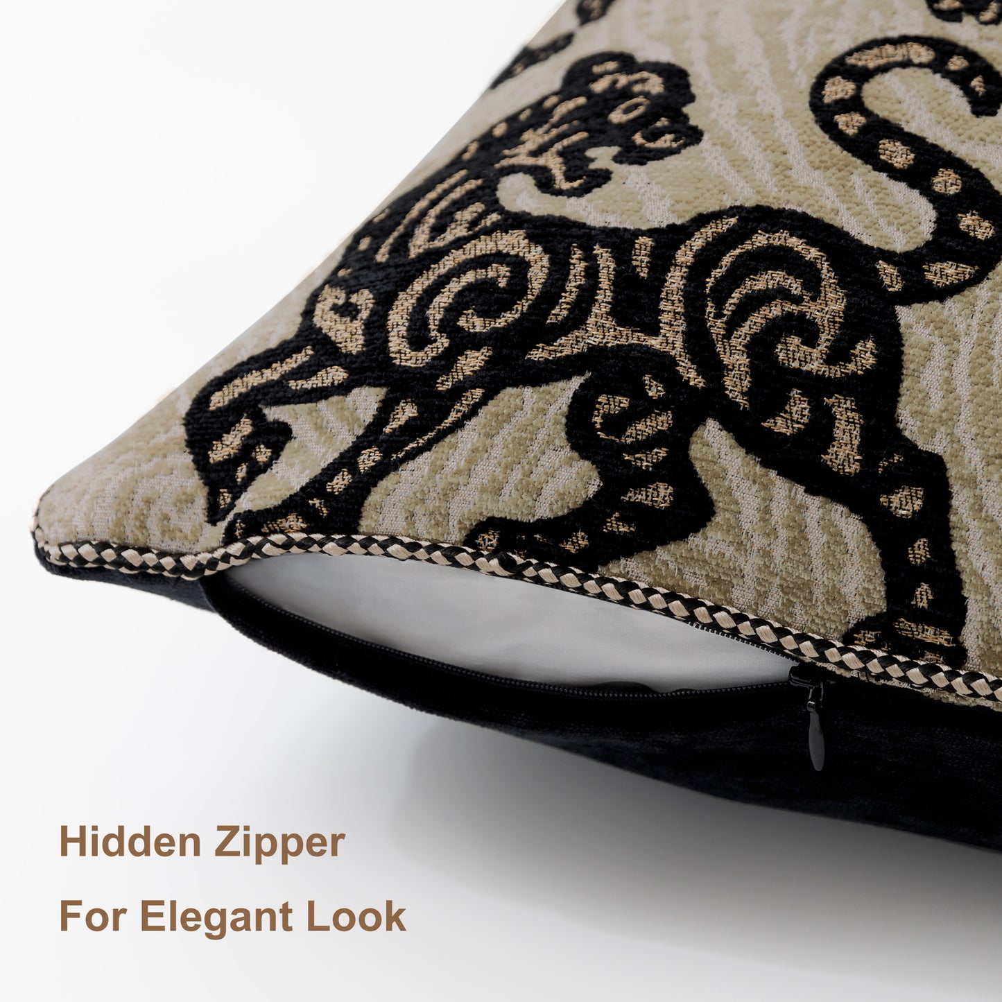 Vintage Kirin 20" Square Jacquard Pillow Cover 1-Piece