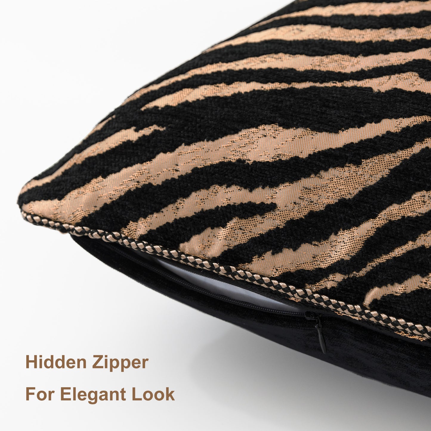 Stylish Tiger Print 20" Square Jacquard Pillow Cover 1-Piece