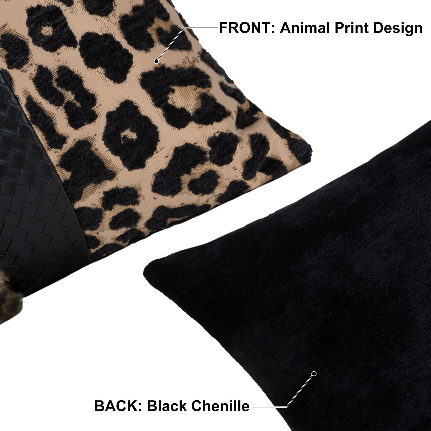 Leopard Print  13"x20" Patchwork Lumbar Pillow Cover