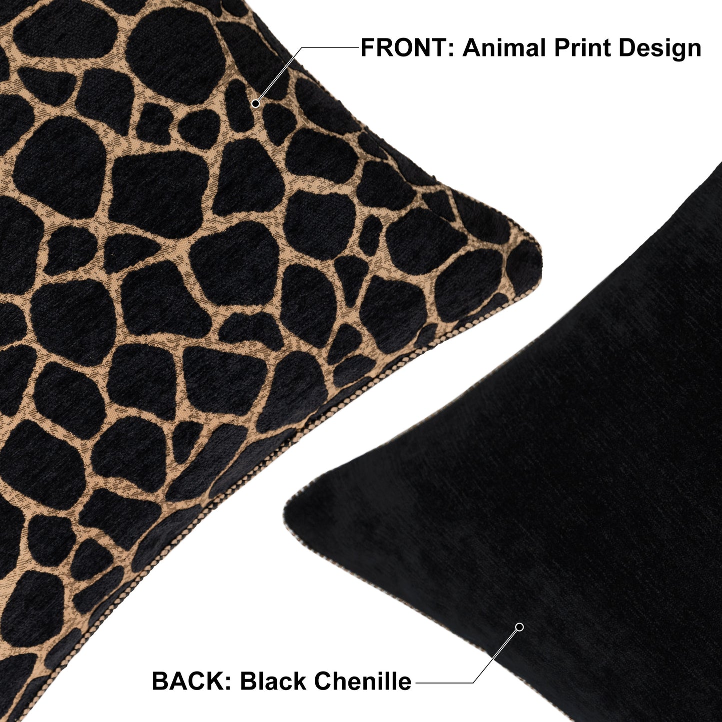 Safari Giraffe Print 20" Square Jacquard Pillow Cover 1-Piece