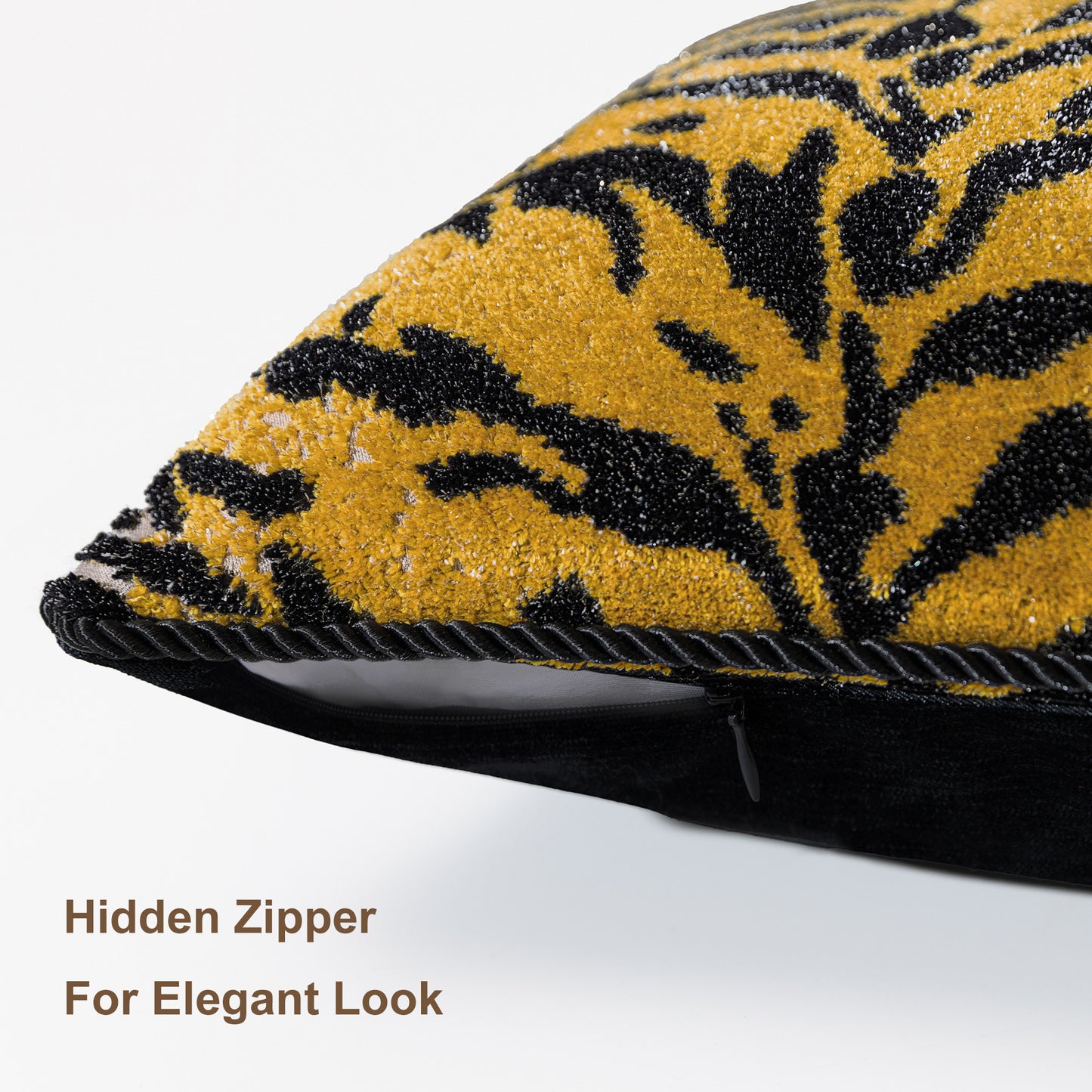 1-Piece  Tiger Print Cut-Pile 13"x26" Lumbar Pillow Cover