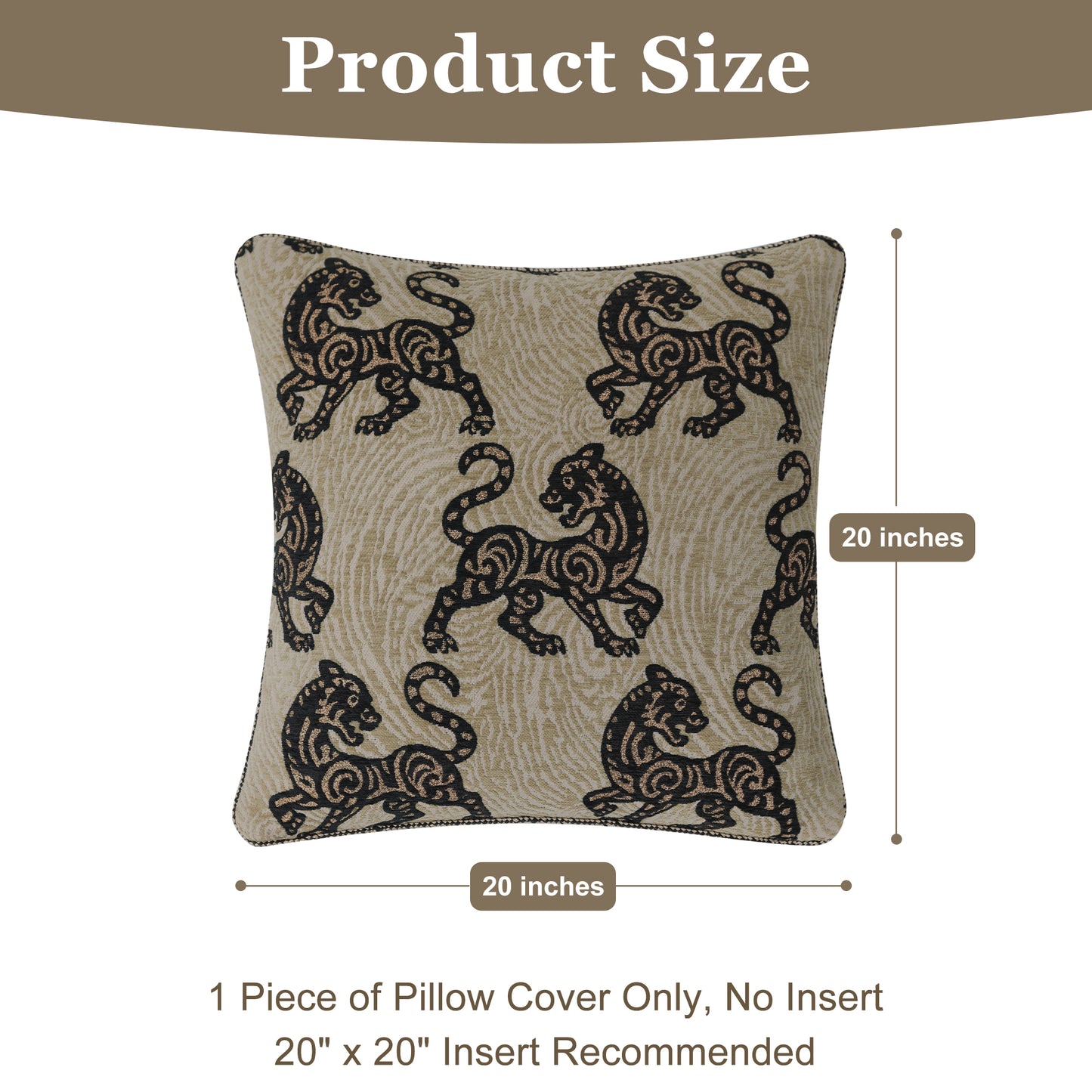 Vintage Kirin 20" Square Jacquard Pillow Cover 1-Piece