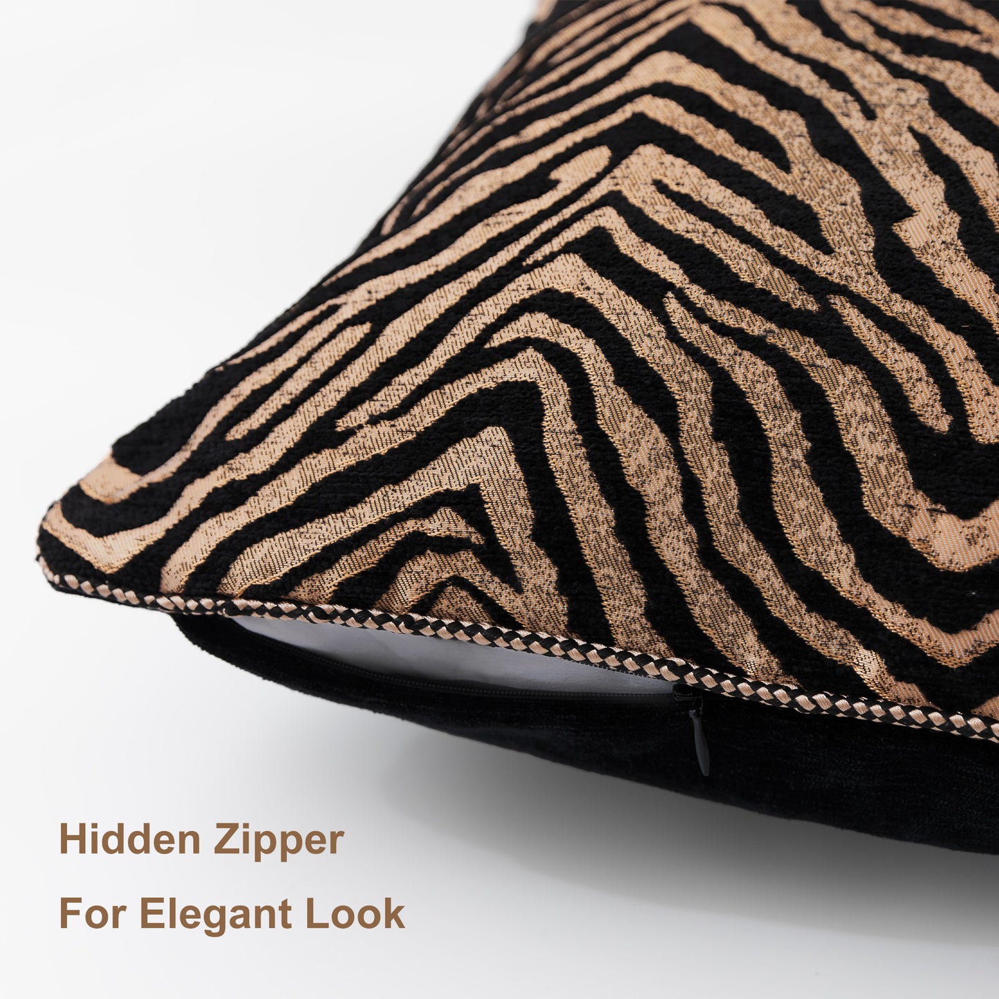 Stylish Zebra 20" Square Jacquard Pillow Cover