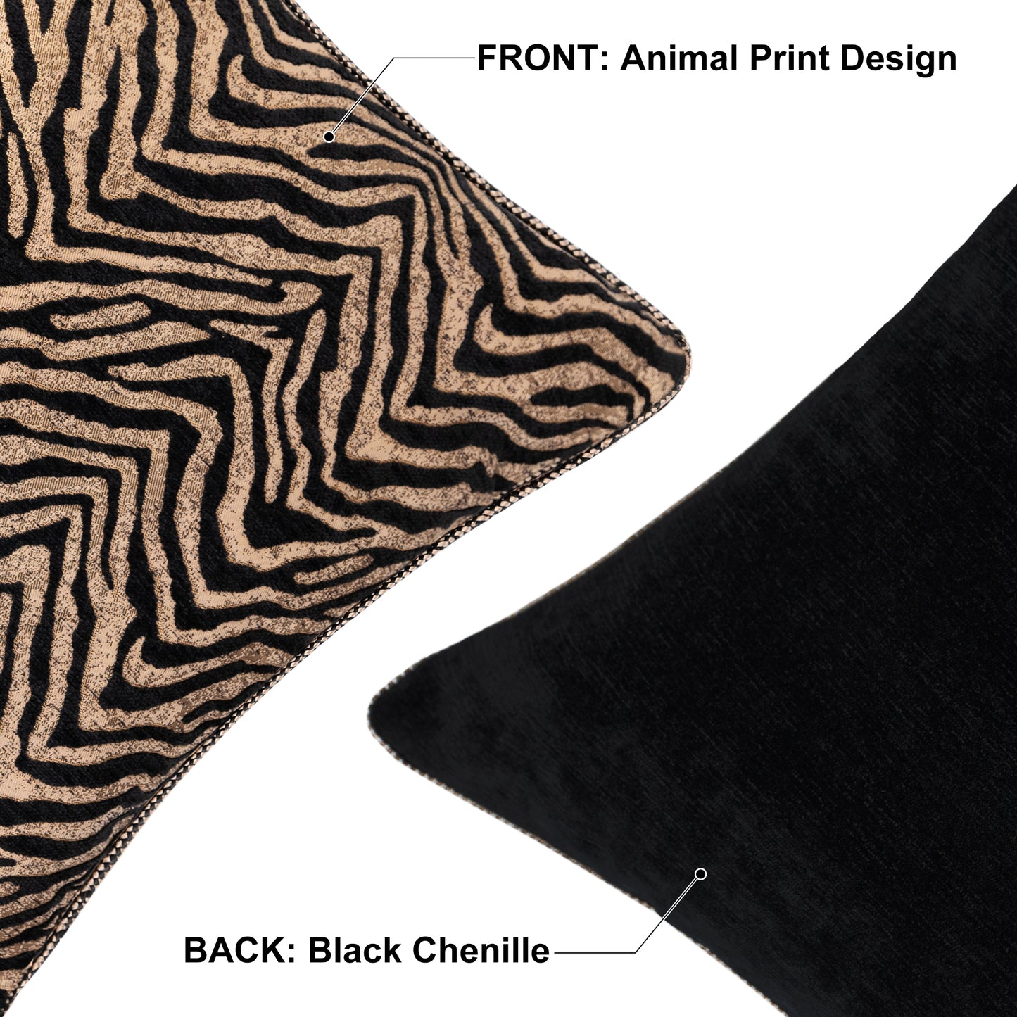 Stylish Zebra 20" Square Jacquard Pillow Cover